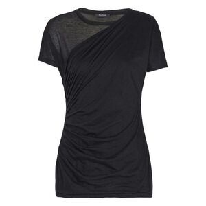 BALMAIN Logo Crew Neck T-Shirt Women BLACK T-Shirts & Tops